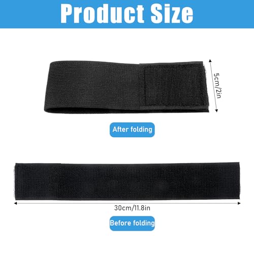 Black Boot Straps, 2 PCS Elastic Polyester Ankle Straps for Cowboy Boots Adjustable Boots Bands Self-adhesive Trousers Blouses Elastic Strap Band with Hook and Loop for Hiking Fishing Hunting - style: solid color