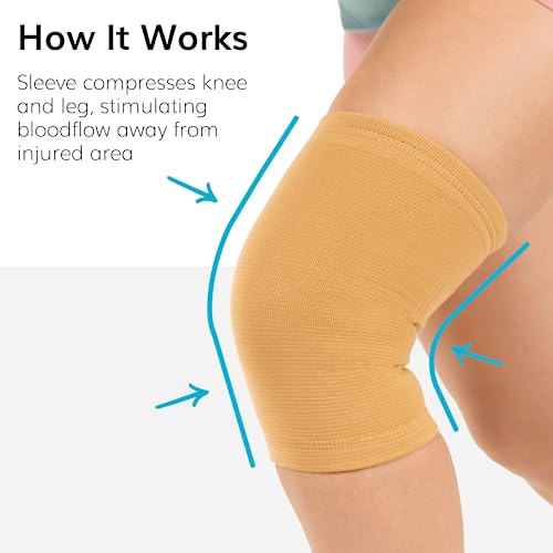 BraceAbility Elastic Slip-on Knee Sleeve | Flexible Fabric Knee Pain Compression Bandage for Stretchy, Lightweight & Comfortable Support - size: XX-Large