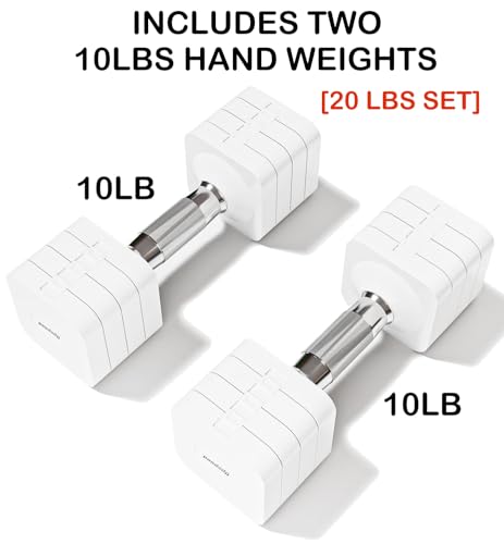 Adjustable Dumbbell Set for Women Men 7.5LB/10LB/15LB/20LB/25LB Pair | Stable Free Weight Hand Weights with Metal Handle for Home Gym Fitness Rehab Pilates Yoga Strength Training Equipments - color: White, size: 10LB SINGLE