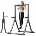 Foldable Pull Up Bar Station 58.3''-76.8'' Power Tower - color: 58.3"-76.8" with Dual Dip Handles & Assistance Bands
