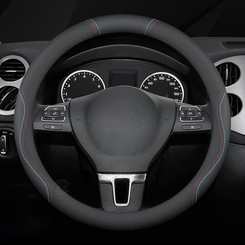 for Volvo XC-40 XC-60 XC-70 XC-90 AB 2020-2026+ Car Steering Wheel Cover Anti-Slip Breathable Car Steering Wheel Protector Car Accessories Interior,O-Type-Black line - color: O-type-black Line