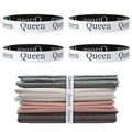 4 Pcs Bed Sheet Organizer Bands, Elastic Bed Sheet Straps Organizer and Storage Keepers, Linen Labels Bedding Bands for Closet, Bedroom, Dorm and Laundry Room (Queen) - size: 4Pcs-Queen