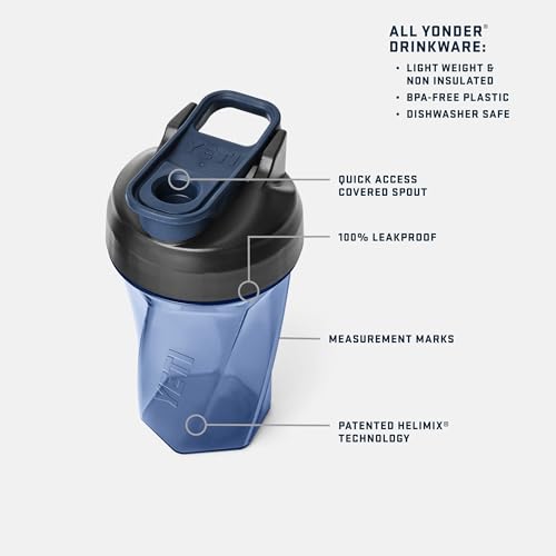 YETI Yonder Helimix Vortex Blender Shaker Bottle Holds up to 20oz | No Blending Ball or Whisk | USA Made | Portable Pre Workout Whey Protein Drink Shaker Cup | Dishwasher Safe, Seafoam - color: Seafoam, size: 20 Ounces