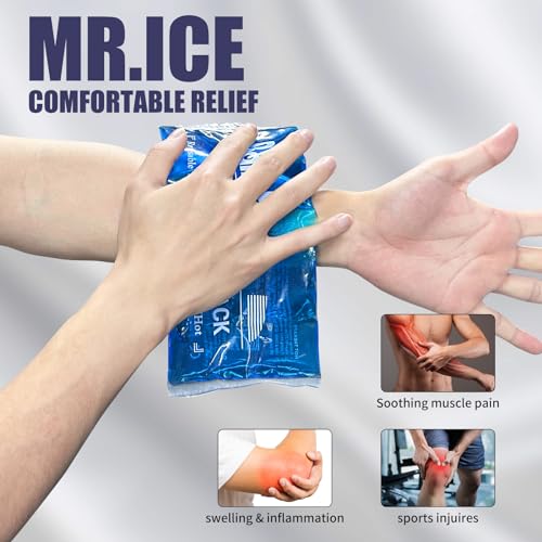 Gel Ice Packs for Head Neck Knee Elbow Wrist Foot Pain Relief (2 Pack) - Ice Packs for Injuries Reusable Gel Hot Cold Pack for Injuries - Flexible Cold Pack for Breast Surgery, Strain, Migraine - style: 4.3" x 9.8" 2 packs