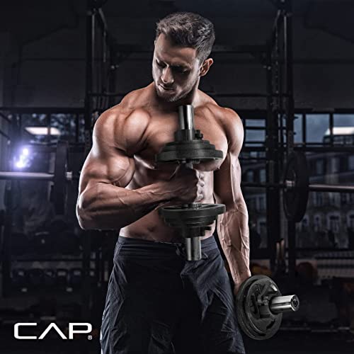 CAP Barbell Olympic Dumbbell Handles | Multiple options - style: Chrome No Collars
