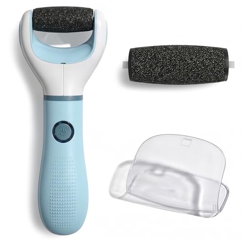Electric Foot Callus Remover for Feet, 2800 RPM, 360° Roller | Foot Grinder & Hard Skin Remover, Replaceable Roller with Dust Cap, Ergonomic Grip, Pedicure Tools for Feet & Smooth Heels - color: Blue Callus Remover