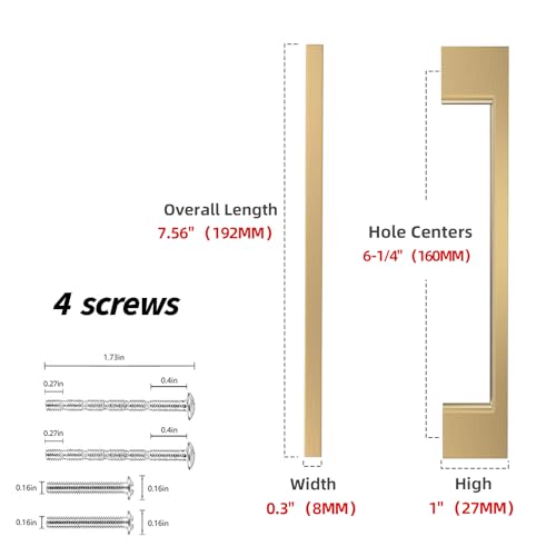 10 Pack 6-1/4 Inch(160mm) Cabinet Pulls Champagne Bronze Kitchen Cabinet Handles Zinc Alloy Drawer Pulls Solid Cabinet Hardware - color: Champagne Bronze, size: 6-1/4'' Hole Center(160mm)