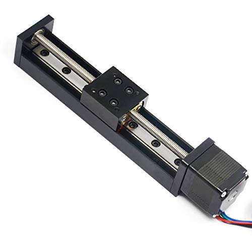 1PCS Mini Linear Rail Guide Slide Actuator T6x1 Lead Screw with NEMA11 Stepper Motor,100mm Effective Stroke Length for DIY CNC Router Parts X Y Z Linear (Size:100mm) - size: 100mm