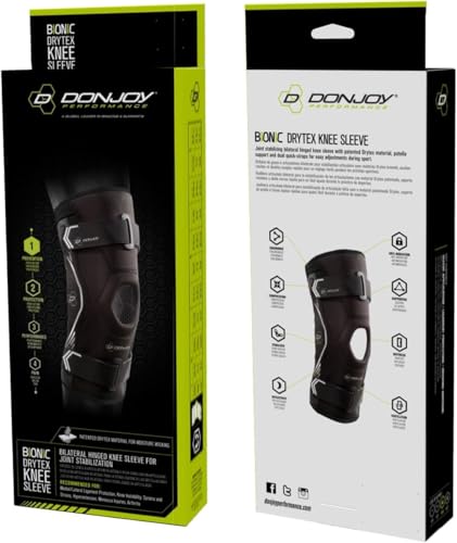 DonJoy Performance Bionic Drytex Hinged Knee Sleeve – Patella Support, Knee Sprains, Hyperextension, Meniscus and Arthritis - size: Small