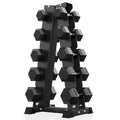 Hex Dumbbell Sets with Rack, 85-560lb Dumbbell Weight Set & Storage Rack | PAPABABE Dumbbell Set with Stand, Rubber Dumbbell Weight Set, Multiple Options Hand Weight for Strength Training - size: 250lb (15, 20, 25, 30, 35lb)x2& Rack