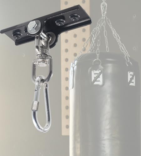 Heavy Duty Punching Bag Hanger with 360° Swivel, Reinforced Steel Heavy Bag Ceiling Mount Holds Up to 300 lbs, Punching Bag Mount for Boxing, MMA & Home Gym Training - color: Black 1 PCS