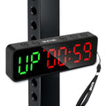 Small Gym Timer Clock Stopwatch Magnetic Workout Interval Timer, Large LED Digital Display, Home Accessories Countdown Clock for Home Gym Garage Schools (Matte Black) - color: Matte Black