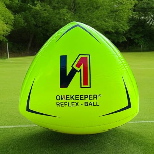 ONEKEEPER Soccer Reflex & Reaction Ball - White, Orange, Blue, Pink, and Fluo Yellow, Agility and Coordination Training for Kids and Juniors (Pump Not Included) - color: Yellow Fluorescent