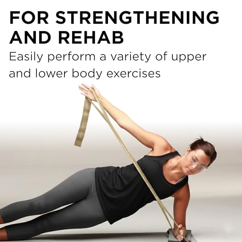 THERABAND CLX Resistance Band with Loops, 5 Feet, Silver, Super Heavy, Non-Latex, Elastic Band for Exercise, Mobility & Rehab, Stretching, Home Workouts, Color-Coded for Easy Resistance Levels - color: Level 7 / Elite - Gold