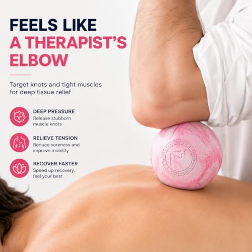 FITZELAR Massage Lacrosse Balls for Myofascial Release, Quality Certification, Massage Deep Tissue for Back and Shoulder, Trigger Point Therapy, Muscle Knots, Relieving Muscle Pain - color: Pink Mix Blue
