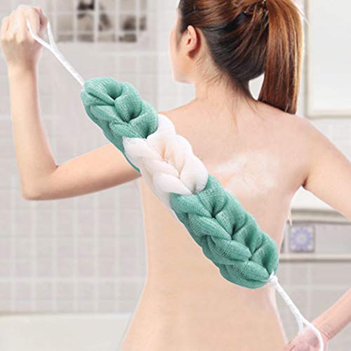 AARainbow 4 Packs Long Stretch Back Sponge with Rope Handles Back Scrubber Bath Shower Mesh Sponge Exfoliating Body Scrub Stretch Braided Loofah for Men and Women (B-1 Grey+1 Green+1 Pink+1 Coffee) - color: B-1 Grey+1 Green+1 Pink+1 Coffee