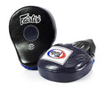 Fairtex FMV9 Contoured Focus Mitts |Striking Accuracy & Protection for Boxing, Muay Thai, Kickboxing |Ergonomic Design, Soft Padding, Secure Fit Leather - color: Black/Blue