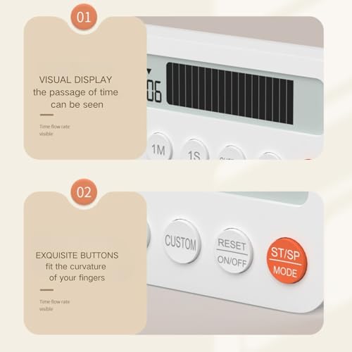 Visual Timer for Kids & Adults – Digital Kitchen Countdown Timer with Progress Bar, Magnetic Timer for Cooking, Classroom, Study & Gym – 99-Hour, Adjustable Volume