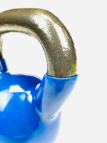 Vinyl Coated Cast Iron Kettlebell Weight - color: 30 LB + 30 LB - Blue
