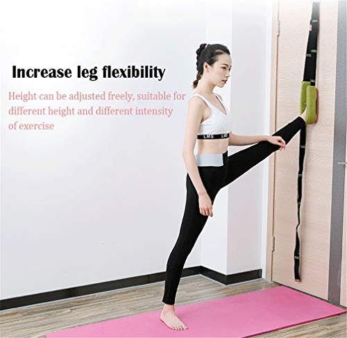 Back bend Assist Trainer - Improve Back and Waist Flexibility, Door Flexibility Stretching Strap, Home equipment for Ballet, Dance, Yoga, Gymnastics, Cheerleading, Splits - color: rose