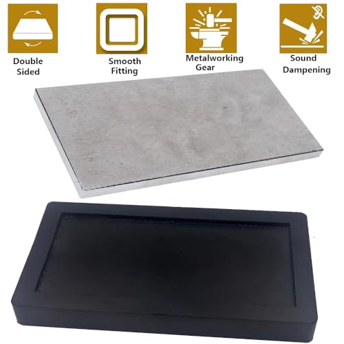7.8"x4.2"Steel Bench Block Flat Anvil Jewelers Tool with Tough Rubber Block,Jewelry Stamping Hammer, Jewelry Metal Stamping Tools for Jewelry Making & Metal Stamping (Rectangle)