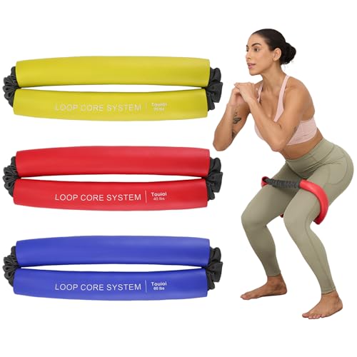 Hip and Core Resistance Loop Bands for Glute Workouts and Stretching | Resistance loop system designed for hip, core, and glute stretching, fitness, and workout routines - color: Yellow red Blue
