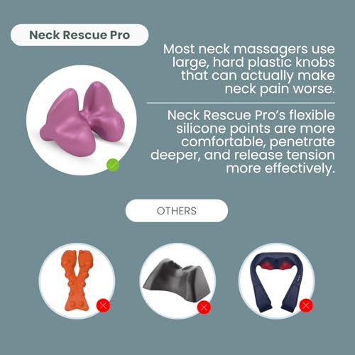 Trigger Point Neck Massager for Neck Pain Relief, Occipital Release Tool, 100% Silicone Design with Flexible Points to Relieve Deep Muscle Tension and Headaches