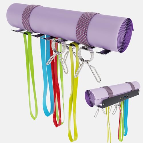 VAIIO Single Olympic Barbell Hanger,Garage Gym Bar Wall Rack,Vertical Barbell Mount Rack,Black Powder Coated,Space Saving Commercial or Home Gym Accessory,Holds Under 33mm Bar Size - color: 3mm Black 7 Hooks