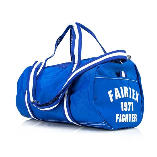 Fairtex BAG9 Retro Style Barrel Bag Thai Boxing Heavy Gym Bag Myay Thai MMA (Blue) - color: Blue