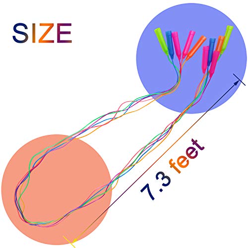 Aneco 12 Pack Kids Jump Rope Set Colorful Outdoor Jump Ropes 7.3 Feet Jumping Ropes for Kids Great Birthday Party Sports Activities Favors Gift