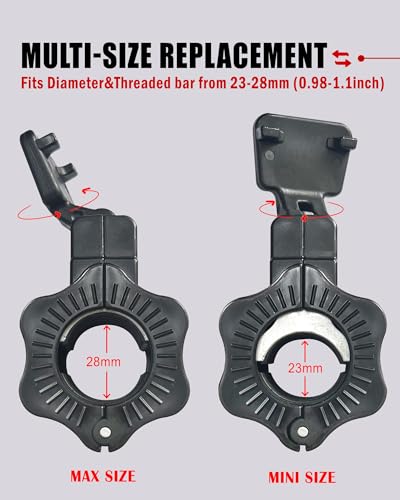 Adjustable Barbell Clips (2-Pack), Fits 0.98-1.1" Olympic & Standard Bars, Secure Locking Collars for Weight Lifting Strength Training (Balck) - color: Balck