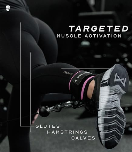 Gymreapers Ankle Straps For Cable Machine Kickbacks, Glute Workouts, Lower Body Exercises - Adjustable Leg Straps with Neoprene Padding - color: Pink, size: Single