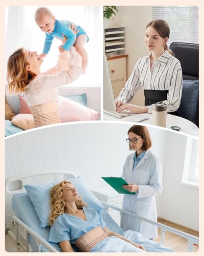 Postpartum Belly Band for Women: Adjustable Compression Wrap for Abdominal & Waist Support C-Section & Vaginal Birth Recovery Black XXL - color: Black, size: XXL (Belly 47.0"–53.0")