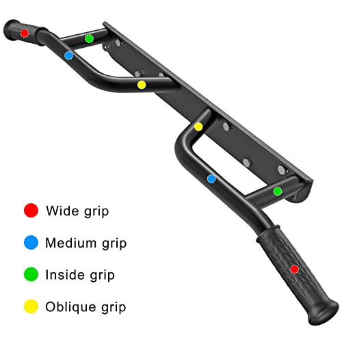 Kipika Heavy Duty Wall Mounted Doorway Pull Up Bar, Multifunctional Chin Up Bar, Portable Fitness Door Bar, Body Workout Home Gym System - color: Multi Handle