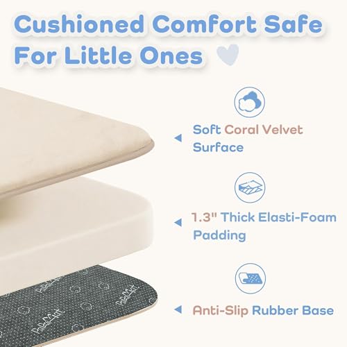 1.3" Thick Baby Floor Play Mat 39x59, Basic Padded Foam Mat for Tummy Time Crawling, Non Slip Cushioned for Babies Toddlers Infants Kids (Beige) - color: Beige, size: 39"x59"x1.3"