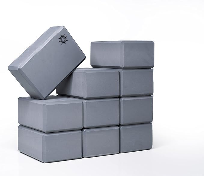 Bulk 4 in Foam Yoga Blocks, 10 Pack - color: Cool Gray