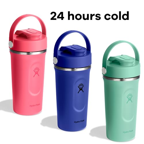 Hydro Flask Shaker Bottle – Insulated Stainless Steel Gym Bottle for Pre Workout & Protein 24 Oz Popstar Pink - color: POPSTAR PINK
