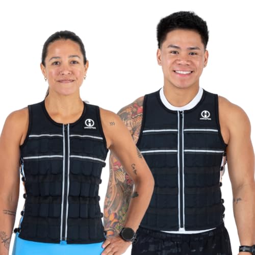 Hyperwear HyperVest ELITE Adjustable Weighted Vest for Women and Men — Thin Steel Weights, Stretch CORDURA Fabric — Weight Vest for Walking, Running, Strength Training - size: X-Large 20 Pounds Black