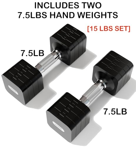 Adjustable Dumbbell Set for Women Men 7.5LB/10LB/15LB/20LB/25LB Pair | Stable Free Weight Hand Weights with Metal Handle for Home Gym Fitness Rehab Pilates Yoga Strength Training Equipments - color: Black, size: 7.5LB SINGLE