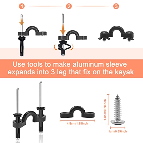 HLOGREE Kayak Handles 2/4 Pack,Kayak Carry Handle with Rivets,Kayak Replacement Handles,Kayak Handles for Emotion/Pelican/Hobie/Lifetime/sit on top/Ocean/Wilderness Accessories,Kayak Parts - color: Orange - 2PCS Kayak Handles