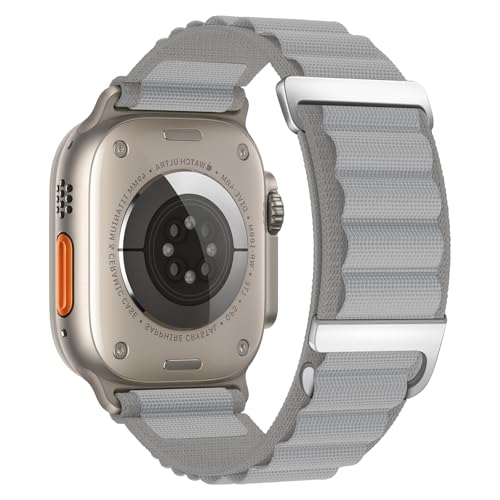 Alpine Loop Compatible with Apple Watch 3 Band 49mm 46mm 45mm 44mm 42mm 41mm 40mm 38mm Men Women, Nylon Sport Loop for Apple Watch Ultra 2/1 iWatch Series 11 10 9 8 7 6 5 4 3 2 1 SE - color: Gray