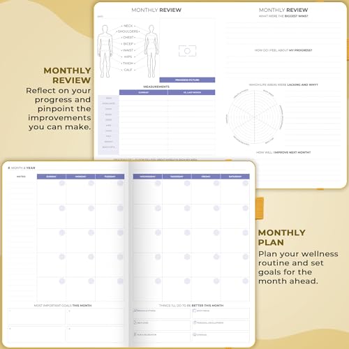 Clever Fox Fitness & Food Journal, Workout Planner, 5.8"x8.3" Amber Yellow | Lasts 3 months, undated hardcover exercise & weight loss journal for women, gym, diet, meal tracker, calorie counter book - color: Amber Yellow, size: A5 (5.8'' x 8.3'')