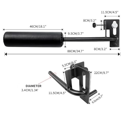 MARLANG Upgrade Single Split Squat Leg Roller Nordic Curls Attachment Bicep Curls Spider Curls Machine for Power Rack,Bulgarian Split Squat for Workout Equipment Home Gym Accessories - size: 1" / 26mm Hole