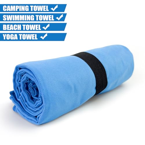Beach Towel XL Size Microfiber Quick Dry Swimming Pool Camping Travel Body Yoga Mat Towels (Blue, 1 Pack XL) - color: Blue, size: 1 Pack XL