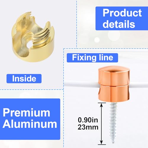 SmallCat 3 Sets Charger Holders for Cords, Adjustable Cable Anchor Holders, Adhesive Metal Cord Clips, Cable Management Wire Organizers for Desk, Office, Nightstand - Gold, Red Bronze, Rose Gold - color: Gold, Red Bronze, Rose Gold, size: 3 Sets