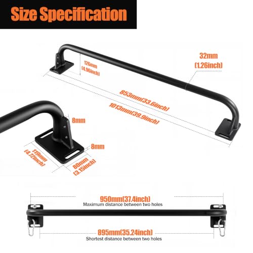 Wall Mounted Pull Up Bar with Hanging Ab Straps, Carbon Steel Chin Up Bar with 8mm Steel Plates, Adjustable Oxford Cloth Ab Sling Straps for Pull Ups, Knee Raises, Leg Raises, Home Gym Training（Black- Ab Straps） - color: Black