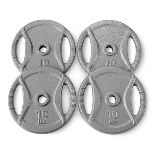 Amazon Basics 1-Inch Grip Weight Plates, Cast Iron, Strength Training, Home Gym - size: 10 lb, 4pc, 1"