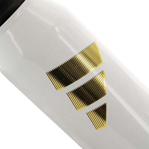 adidas Stainless Steel Metal Water Bottle 34 oz (1L) Screw Cap - color: White/Gold Metallic/Black