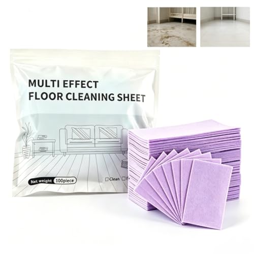 100 Piece Floor Cleaning Tablets Multi-Surface Cleaner, Floor Cleaning Tablets Sheets, Laminate & Vinyl Floors, Dissolvable Mop Cleaning Solution for Home & Kitchen Use (Purple) - color: Purple