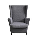 NILUOH Wingback Chair Slipcover 2 Pieces, Stretch Spandex Wingback Chair Covers Washable Slipcover for Wingback Armchairs Non-Slip Furniture Protector with Elastic Bottom for Living Room - color: Dark Gray